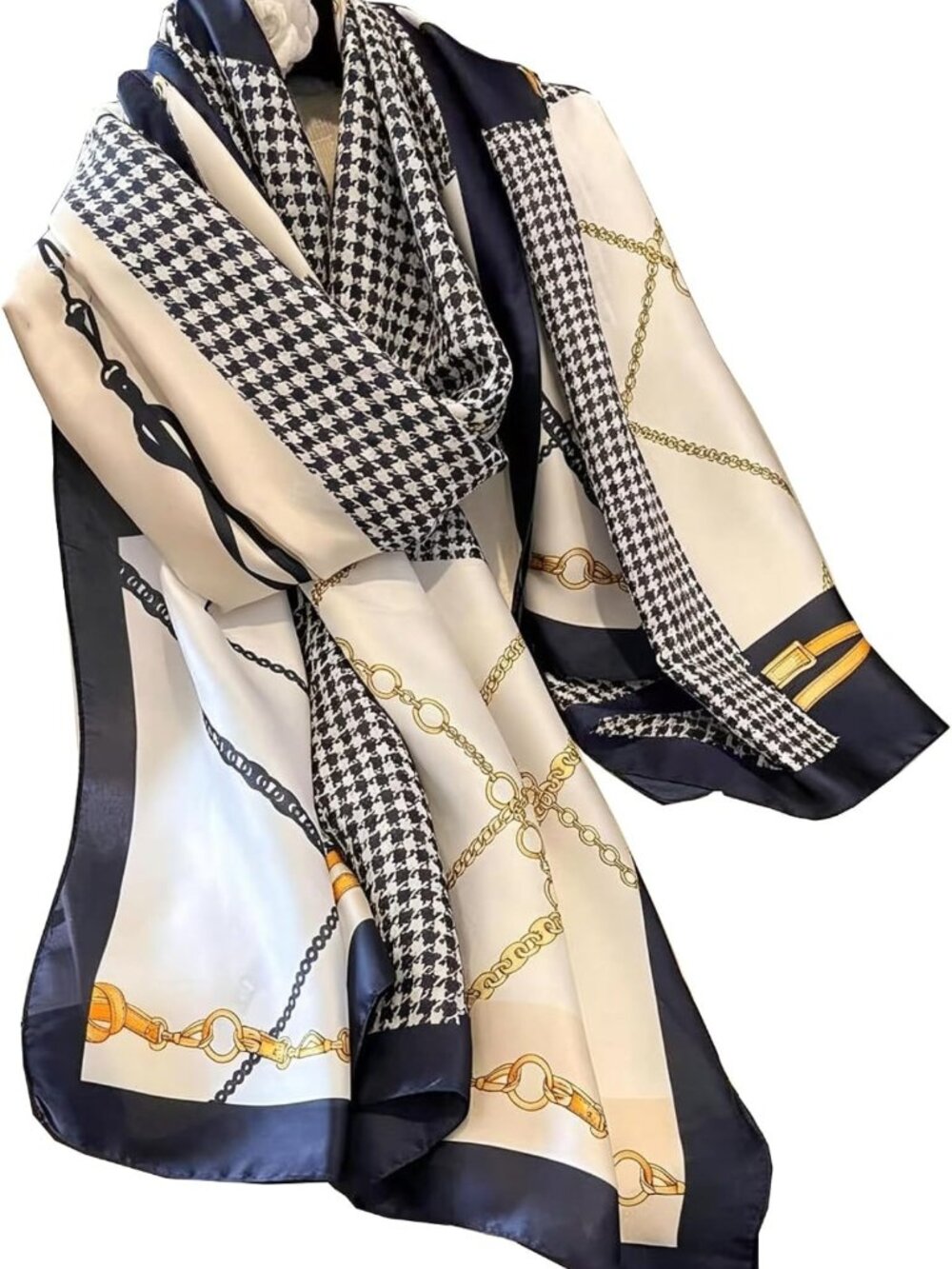 Silk Feel Scarf Long Shawl Wrap - Elegant Vacation Accessory for Women